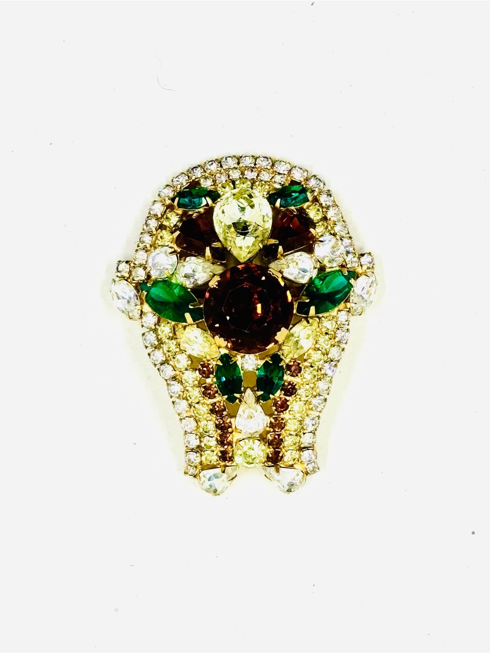 HOBE Vintage Domed Jewels Of Legendary Splendor Rhinestone Brooch